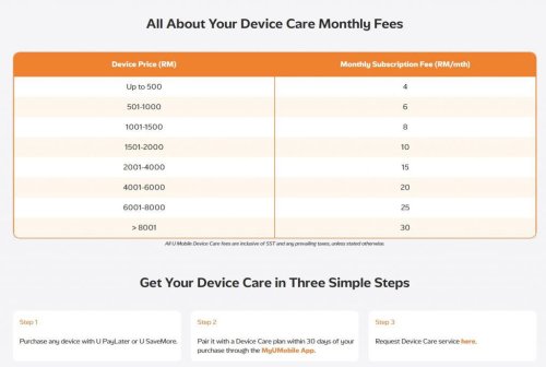U Mobile Device Care: Swap your phone anytime from RM4 per month