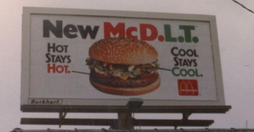 1. LA, 1989. Back to the Future Part II billboard, counting down the days to the release., 2. Billboard advertising the new The Flintstones show, 1988, 3. Fast food billboard in the streets of Tokyo center, 1988, 4. This billboard advertises a popular game amongst teenagers, 1988, 5. 50th anniversary of shopping mall billboard, Tokyo, 1988, 6. Street billboard of restaurants in Tokyo, Japan, 1988, 7. Cigarette billboard, 1987, 8. Nikon billboard, 1989, 9. Wendy's New Taco Salad Billboard, somewhere in Indiana, 1982, 10. Col. John Anderson's Furniture Gallery, Lafayette, Indiana, circa 1985, 11. Howard Johnson Billboard, 1985, 12. New McD.L.T Billboard, 1985, 13. This billboard with Philadelphia jargon written on it, 1987, 14. RE-MAX billboard, 1989, 15. Game billboards, 1989, 16. House rent billboard with a backtory, 1982, 17. This baldness cure billboard, 1986, 18. Halloween billboard from 1985, 19. This billboard from the late 80s is still standing today, Top 20+ Vintage Billboard Photos That Capture the 1980s