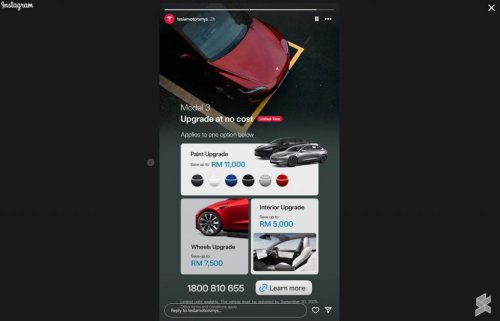 Tesla Malaysia offers free paint, wheels, and interior upgrades for Model 3