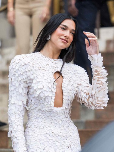 Dua Lipa Looks Like a Midnight Blue Disco Ball in a Slinky Sequined Dress