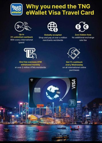 TNG eWallet Visa Travel Card: Up to 3% unlimited cashback, free overseas ATM withdrawal and 0% FX markup