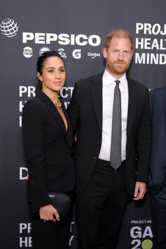 Harry and Meghan suit up to accept 'Humanitarians of the Year' award at New York gala