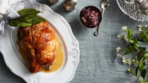 Christmas turkey, chestnut stuffing and cherry chutney