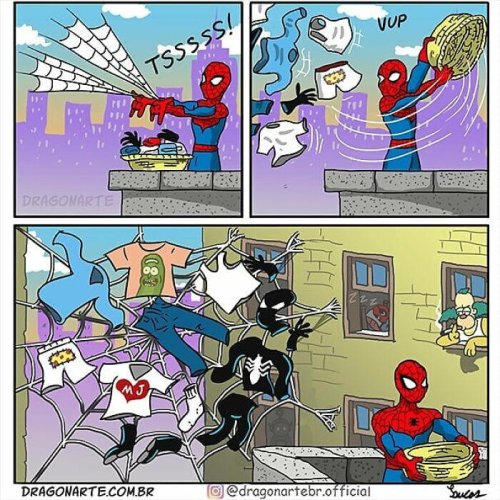 Artist shows what superheroes and other famous characters do when they are not saving the world (23 comics)