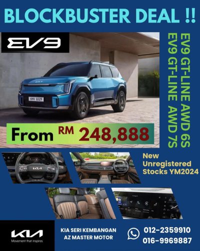 Kia EV9 GT-Line now available from RM248,888. Best value 7-seater 800V electric SUV?