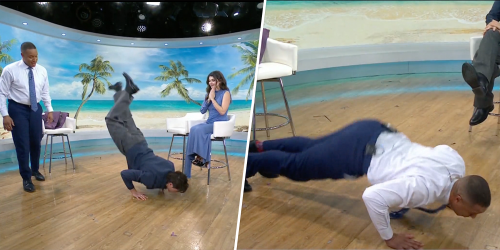 Craig Melvin attempts the worm on TODAY, coached by 'People We Meet on Vacation' star Tom Blyth
