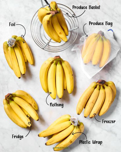 So, What Is the Best Way to Store Bananas?, A Few Notes on Methodology, Banana Storing Method: In the Freezer, Banana Storing Method: In the Fridge, Banana Storing Method: On the Counter, Banana Storing Method: On a Hook, Banana Storing Method: Stems Wrapped with Plastic Wrap, Banana Storing Method: In a Plastic Produce Bag, Banana Storing Method: Stems Wrapped with Foil, Overall Key Takeaways, The Perfect Soft Boiled Egg, Further Reading, I tested 7 methods for storing bananas and found a winner that made a huge difference