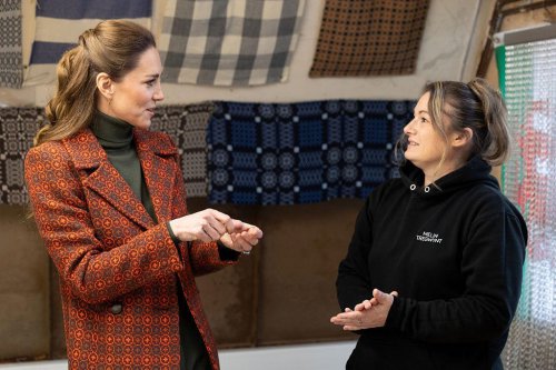 Princess Kate livens up her neutrals with a funky '60s-era wool coat