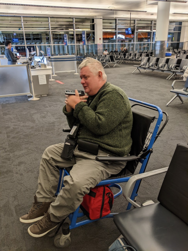An airline lost his chair (and his independence) on the trip home