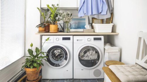 Say goodbye to ugly washer hookups and hello to extra storage with this clever DIY