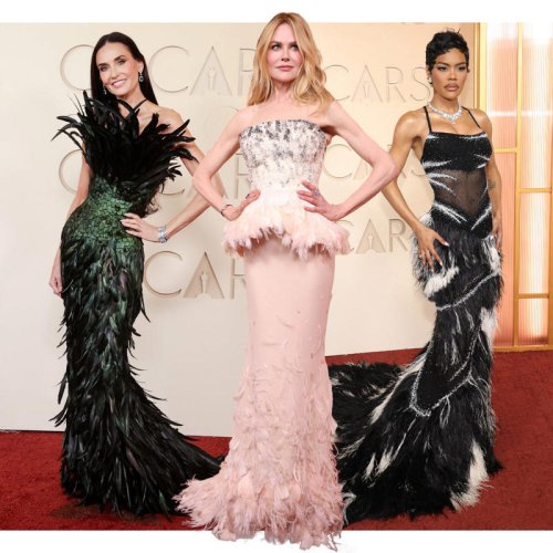 Why are feathers all over the runways and red carpets?