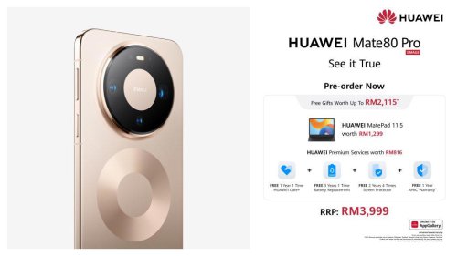 Huawei Mate 80 Pro with &ldquo;true-to-colour&rdquo; camera officially launched in Malaysia, priced at RM3,999