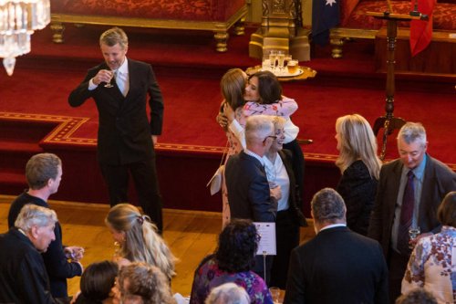 Queen Mary 'lost for words' during unscheduled moment at final engagement in Hobart