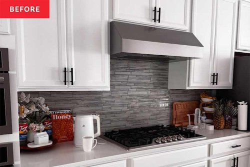 This gray builder-grade kitchen is unrecognizable after a mini makeover (no reno needed!)