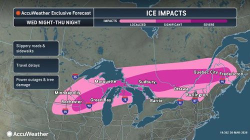 Ice and snow to bring power outages, travel risks to northern US