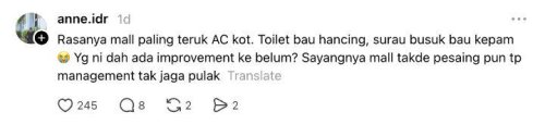 Kedah mall slammed on social media for lack of benches