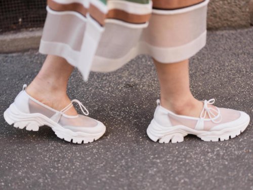 Mary Jane sneakers are adding a more feminine twist to athletic shoes., On the other hand, traditional rubber flip-flops are out., Round-toed heels feel dated., Gladiator sandals won't be popular this summer., Top 6+ shoe trends that are in this summer and 3 that are out, according to stylists