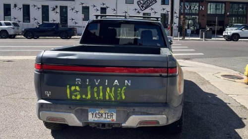 Rivian owner spray paints R1T and launches 'Rivian is junk' website