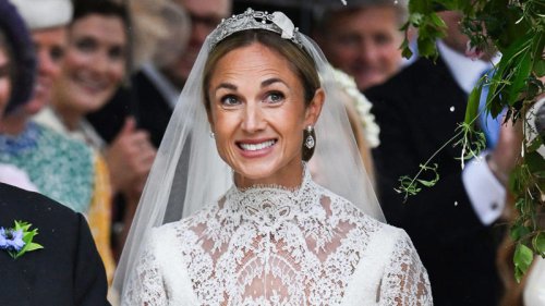 Harriet Sperling channels Princess Kate in fairytale lace dress for royal wedding to Peter Phillips
