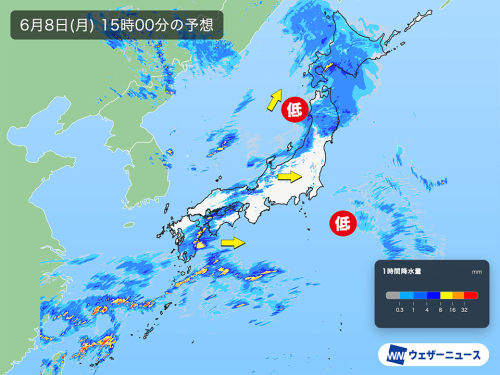 北日本は雨や風の強まりに注意 西日本も再び雨降りだす 関東も回復せず