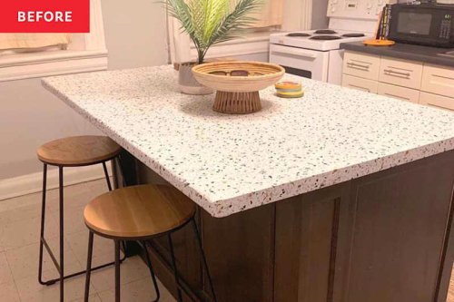DIYs That Were Modern-Meets-Retro, "Paint Solves Everything", Contact Paper Made Every Upgrade Renter-Friendly, The Painted Floors Hold Up with Foot Traffic from Guests, Shop This Before & After, A jaw-dropping kitchen redo only used paint and peel-and-stick paper
