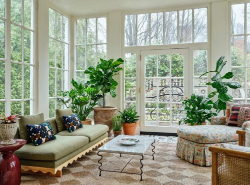 FAMILY ROOM, LIVING ROOM, SUNROOM, ENTRYWAY, KITCHEN, BUTLER&rsquo;S PANTRY, DEN, PRIMARY BEDROOM, BATH, A reno-free kitchen makeover transformed this 1920s Mediterranean Revival into a family-friendly oasis