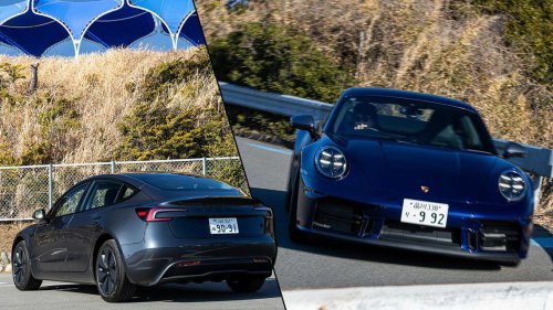 BEVの特徴である「静かさ」と「速さ」, キャデラック初となるBEVのSUV「リリック」, ボルボ「EX30 Cross Country」, フォルクスワーゲン「ID.4」, 進化を続けるテスラ「Model 3」, 今回唯一のICEV、ポルシェ「911カレラT」, BEVでもICEVで共通する一体感, 最新輸入車乗り比べ、BEVとICEVで共通の一体感