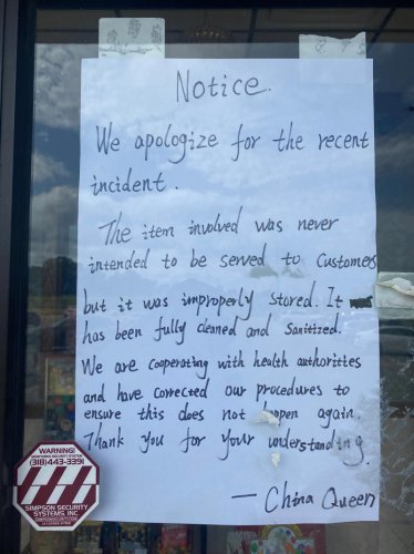 Alleged roadkill found in Chinese restaurant freezer, Pineville police confirm