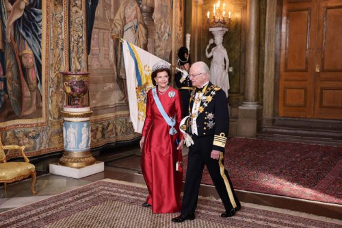 Queen Silvia of Sweden dazzles in spectacular Brazilian tiara for husband King Carl Gustaf&rsquo;s 80th birthday dinner
