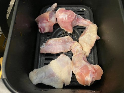 The recipe doesn't waste time with marinades or thawing, My air fryer evenly cooked the wings with ease, The sauce for these wings is a combination of barbecue and Buffalo, This recipe was everything it promised to be &mdash; I won't use another method for cooking wings again, I made 3-ingredient Buffalo wings in my air fryer, and I'm never using an oven again