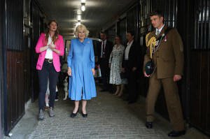 Queen Camilla favors blue for last day of US tour with King Charles