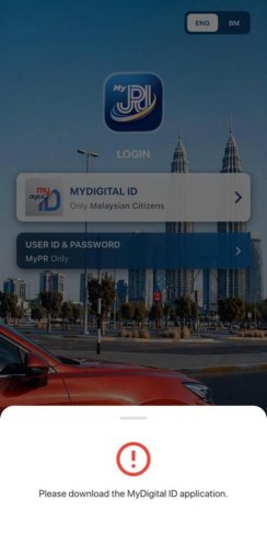 Users report issues logging into MyJPJ app with MyDigital ID