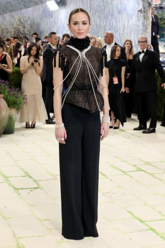 Emily Blunt reunites with Stanley Tucci on the Met Gala red carpet