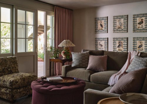 FAMILY ROOM, KITCHEN, DINING ROOM, LIVING ROOM, POWDER ROOM, PRIMARY BEDROOM, PRIMARY BATHROOM, GUEST BEDROOM, GUEST BATHROOM, SECOND GUEST BEDROOM, SECOND GUEST BATHROOM, MUDROOM, LAUNDRY ROOM, EXTERIOR DECK, This coastal California home in Carmel-by-the-Sea is all about softness and soul