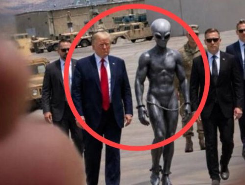 トランプ氏、戦争中に「宇宙人逮捕」?&hellip;手錠をかけられ連行される写真を「自ら投稿した」理由