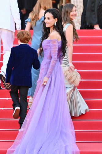 Demi Moore sees red in Gucci on the Cannes Film Festival red carpet
