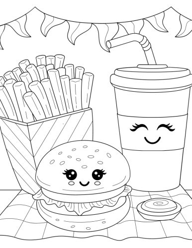 Top 18+ Cute Kawaii Food Coloring Pages