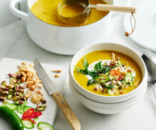 Creamy pumpkin and potato soup