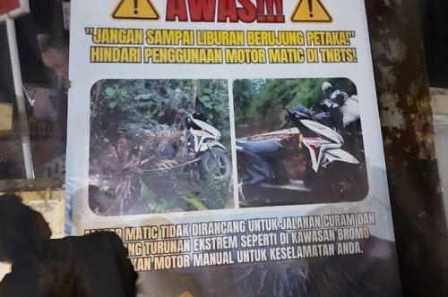 gunung bromo, rem blong, Kawasan Gunung Bromo, Motor Matik Rem Blong, Pemkab Probolinggo, Wisatawan Kini Dilarang Naik Motor Matik ke Gunung Bromo,  Singgung Petaka Saat Liburan
