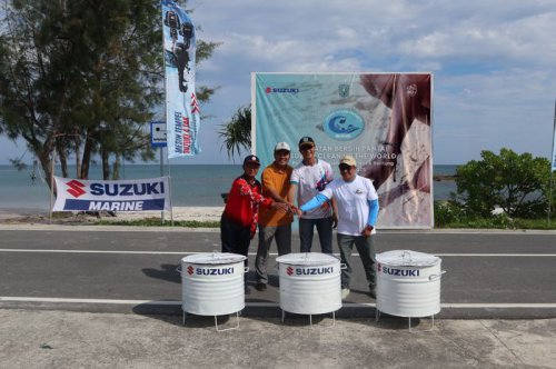 belitung, bersih-bersih pantai, pantai pasir panjang, Suzuki Indomobibl Sales, Suzuki Gelar Bersih-bersih Sampah di Belitung, Ratusan Kilo Limbah Dikumpulkan