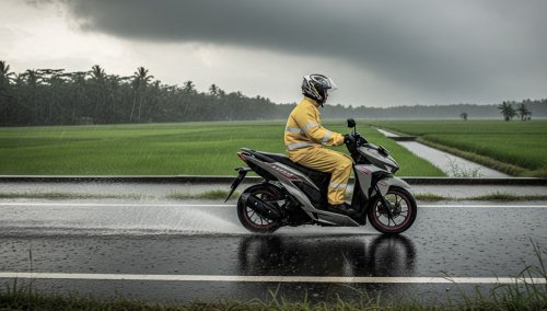 hujan deras, cuci motor, cuci motor di musim hujan, motor bekas, kenapa motor harus dicuci, kenapa motor harus dicuci setelah kehujanan, Ternyata Ini Alasannya Setelah Terkena Hujan Motor Harus Langsung Disiram