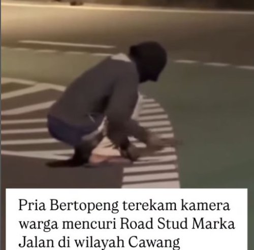 Puluhan Mata Kucing Jalan di Underpass Cawang Raib, Dicungkil Pria Bertopeng