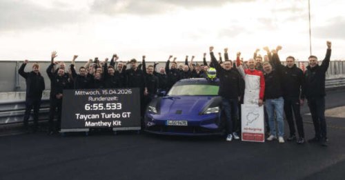 Porsche Taycan Turbo GT with Manthey Kit reclaims N&uuml;rburgring EV lap record from BYD &ndash; 6:55.533 mins