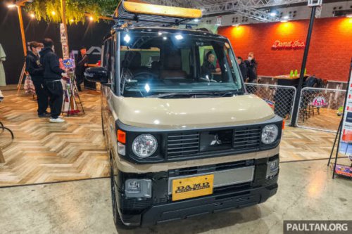 Mitsubishi Delica Mini x Dali with DAMD at Tokyo Auto Salon &ndash; classic Pajero face, retro-patterned upholstery