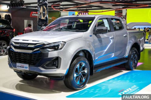 2026 Isuzu D-Max EV on display in Bangkok &ndash; 190 PS, 350 Nm, up to 263 km WLTP; CKD; priced at RM192k
