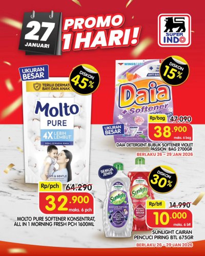 Promo Superindo Hari Ini 27-29 Januari 2026, Diskon hingga 45 Persen