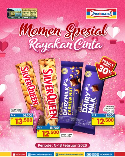 Promo Indomaret Hari Ini 5-18 Februari 2026, dari Produk Cokelat hingga Gratis Biaya Admin Pembayaran Tagihan Bulanan