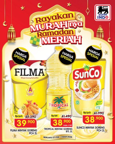 Promo Super Indo Hari Ini 27 Februari - 1 Maret, Diskon Beragam Minyak Goreng