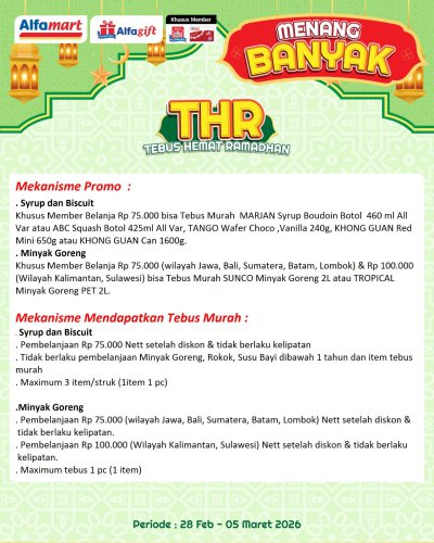 Promo Alfamart Hari Ini 27 Februari - 5 Maret 2026, Minyak Goreng 2 Liter Rp 37.900