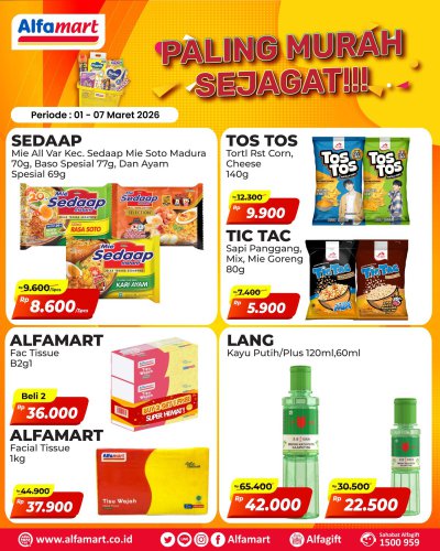 Promo Alfamart Hari Ini 1-15 Maret 2026, Diskon Aneka Camilan, Minuman Soda hingga Kebutuhan Dapur